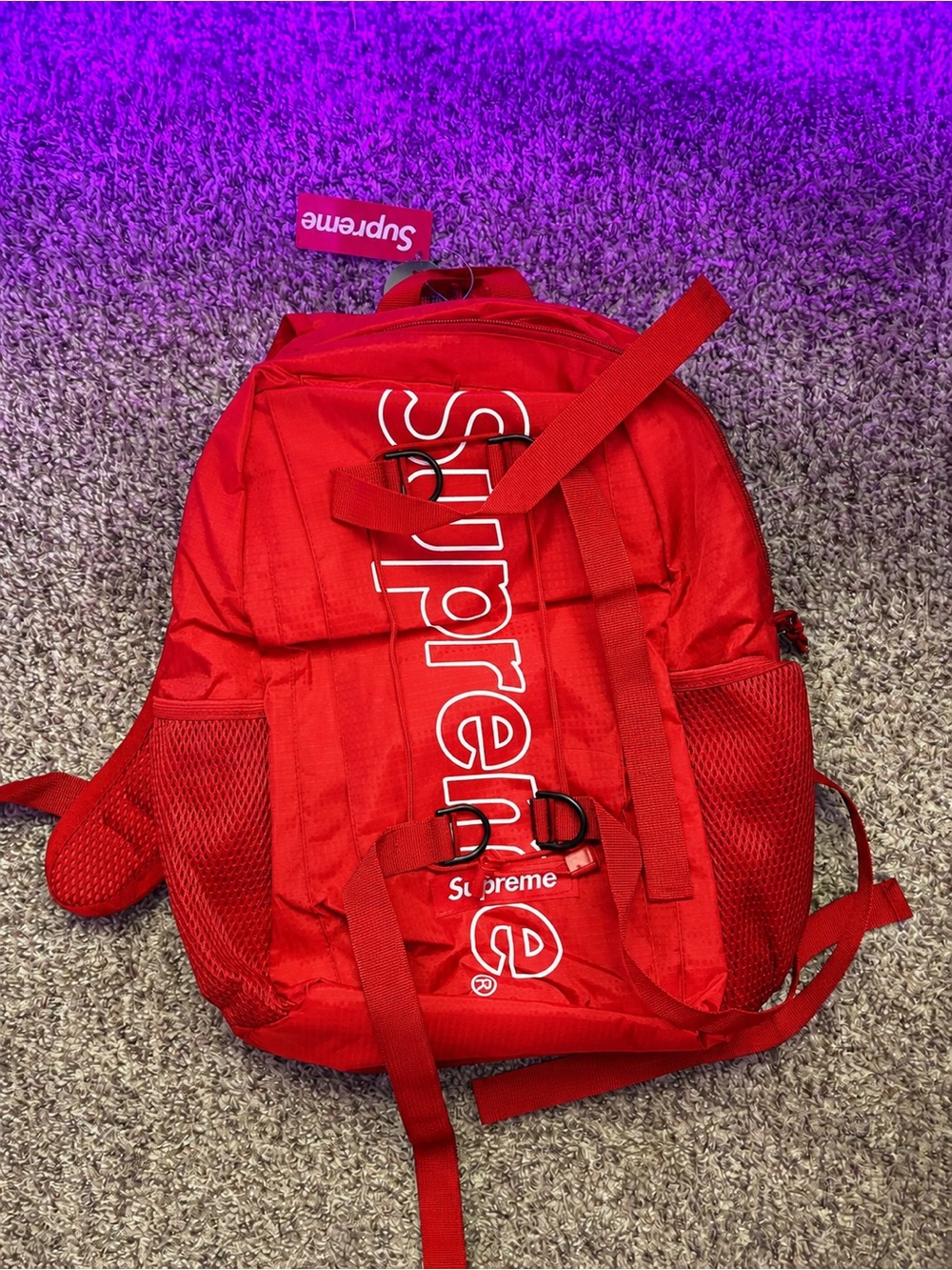 Supreme Red Logo Backpack